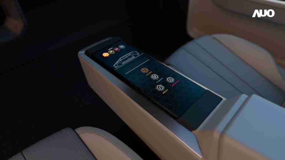 OBPay以人性化设计打造多变形态中控显示(Morphing Center Control)，，，，不使用时仅平面显示信息，，，进行操作时，，显示器则会动态隆起，，，转变成3D实体按钮，，并有触觉回馈，，，，展示人机互动新体验